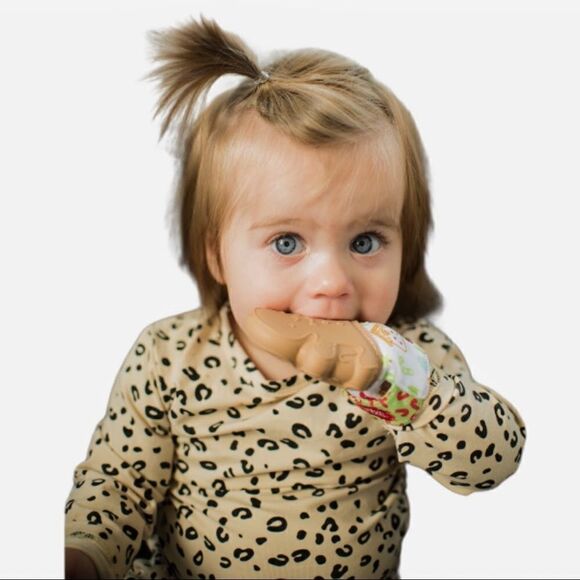 Nwt NIB NUBY GINGERBREAD TEETHING MITTEN - Picture 3 of 7